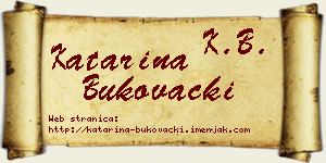 Katarina Bukovački vizit kartica